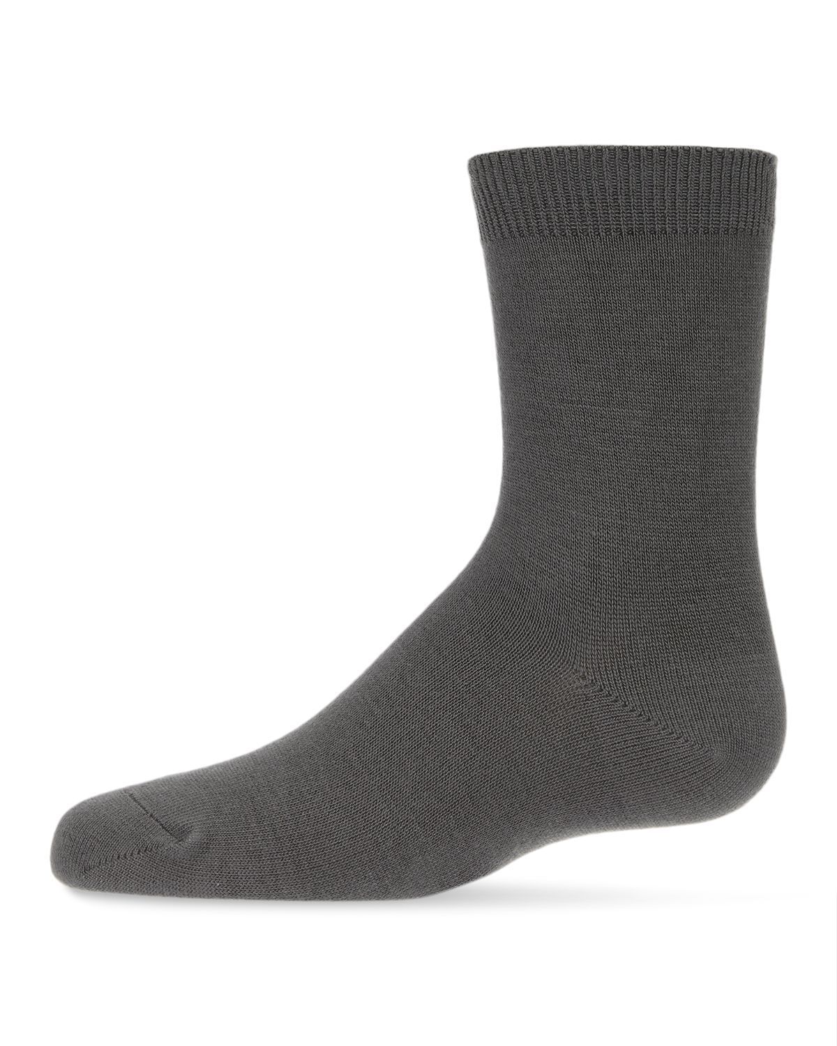 Memoi Toddlers and Kids Basic Soft Rayon from Bamboo Crew Socks Dark Gray - Mk-6166