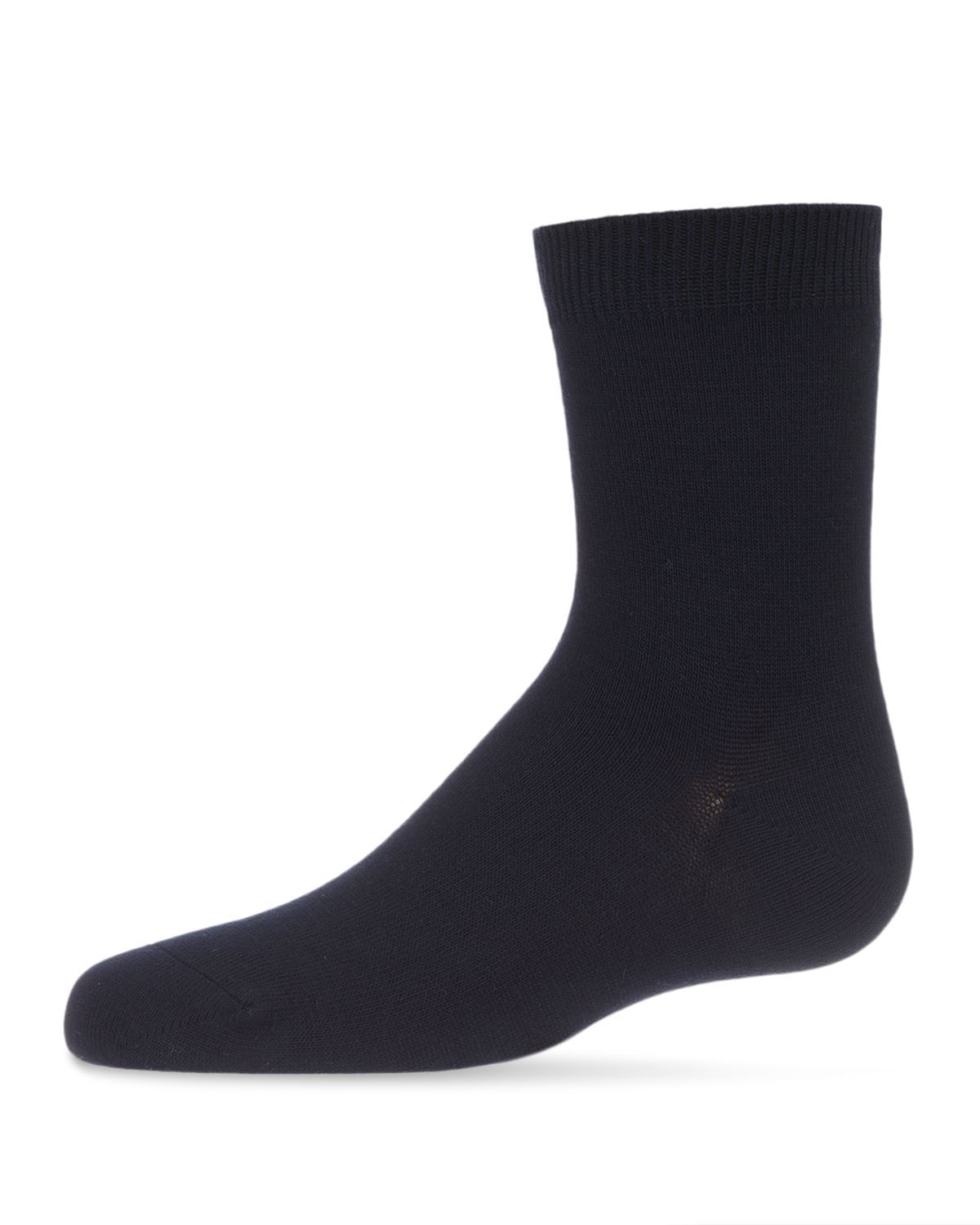 Memoi Toddlers and Kids Basic Soft Rayon from Bamboo Crew Socks Navy - Mk-6166