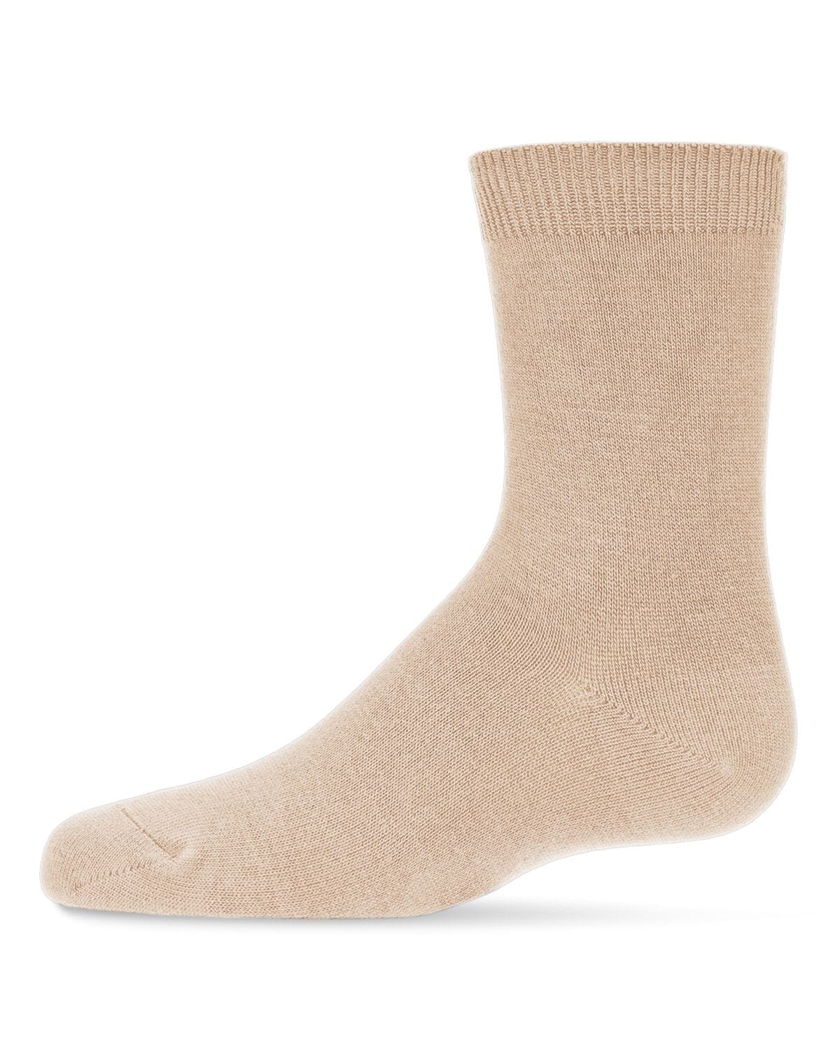 Memoi Toddlers and Kids Basic Soft Rayon from Bamboo Crew Socks Oatmeal - Mk-6166