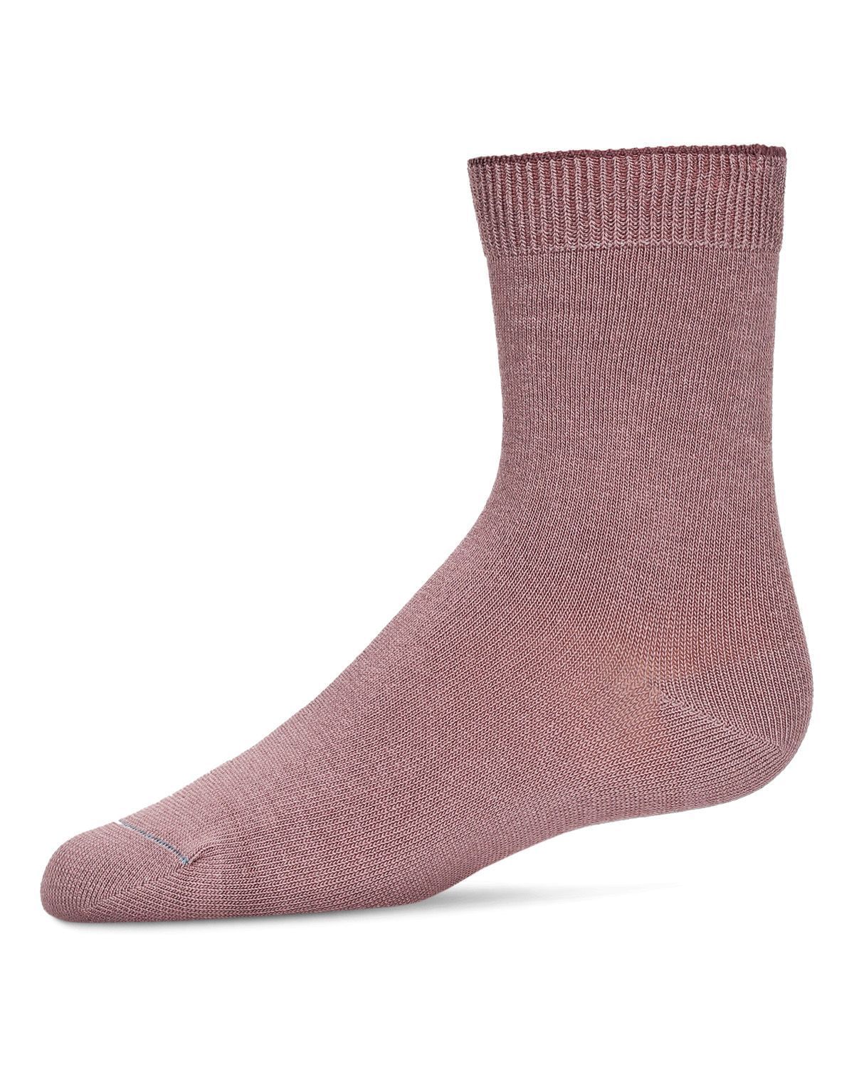 Memoi Toddlers and Kids Basic Soft Rayon from Bamboo Crew Socks Orchid - Mk-6166