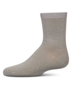 Memoi Toddlers and Kids Basic Soft Rayon from Bamboo Crew Socks Silver Lurex - Mk-6166