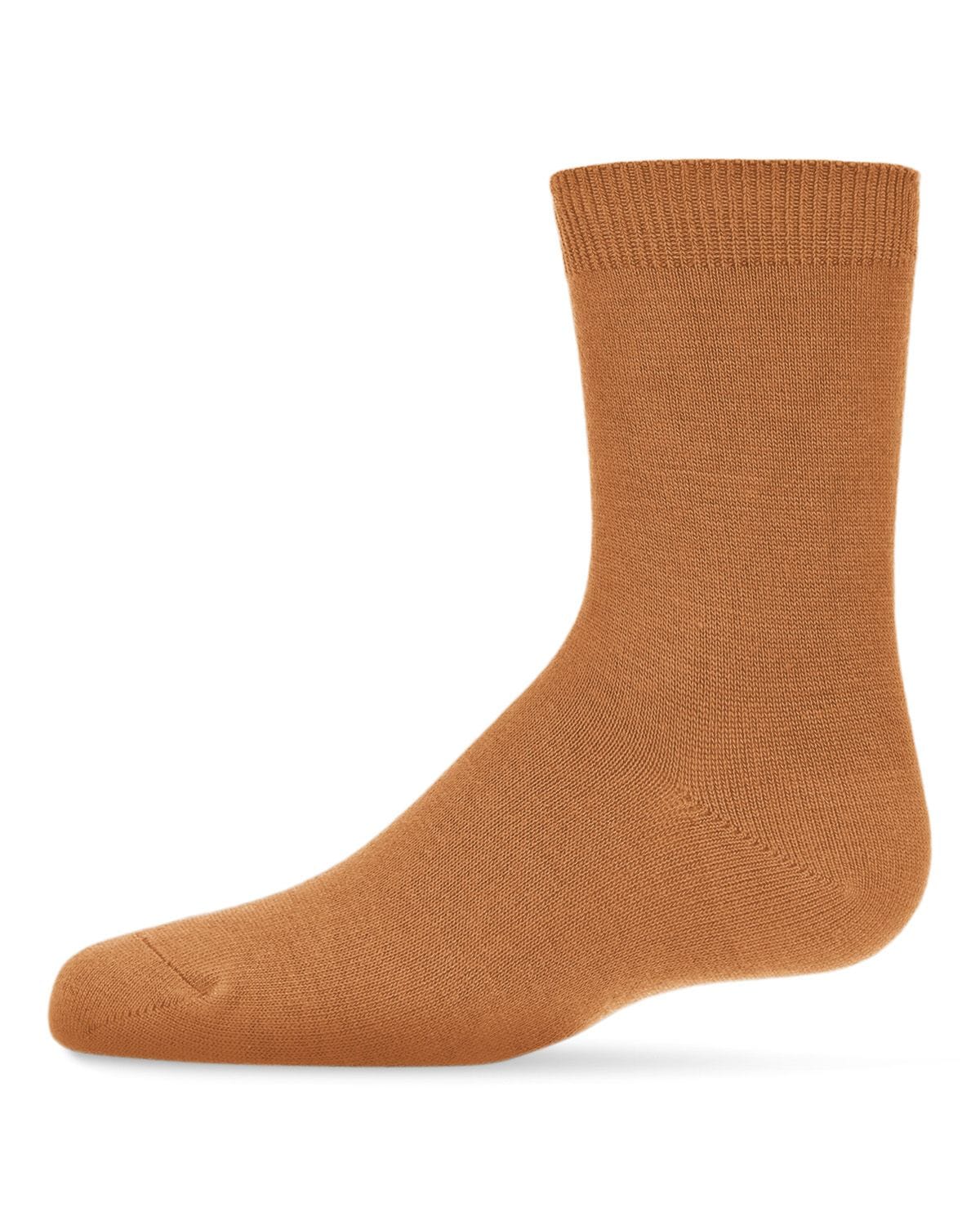 Memoi Toddlers and Kids Basic Soft Rayon from Bamboo Crew Socks Toffee - Mk-6166