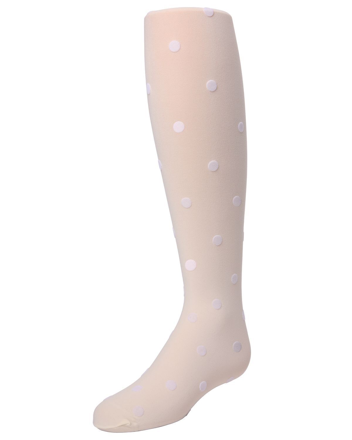 Memoi Girls Flocked Dots Nylon Tights - Mk-744