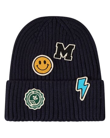 Memoi Happy Varsity Knit Cuffed Beanie - MKA-119