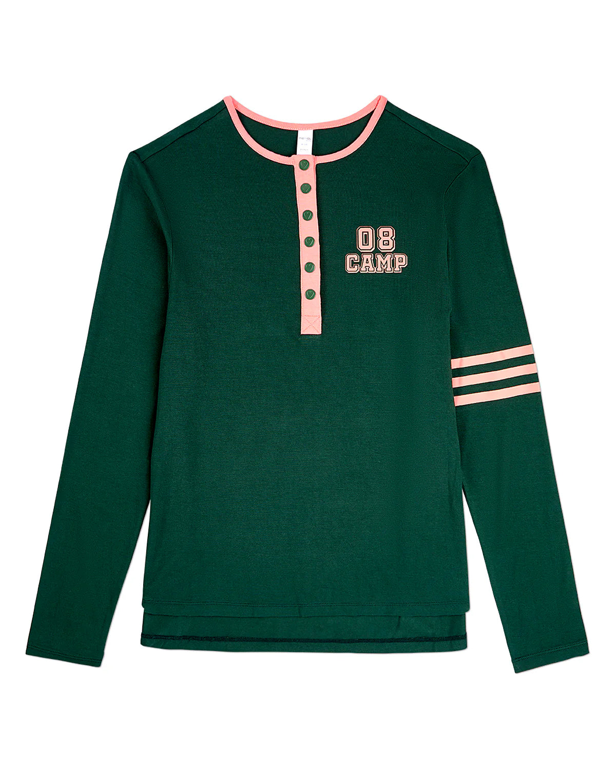Memoi Snap Varsity Long Sleeve T-Shirt - MKC-106