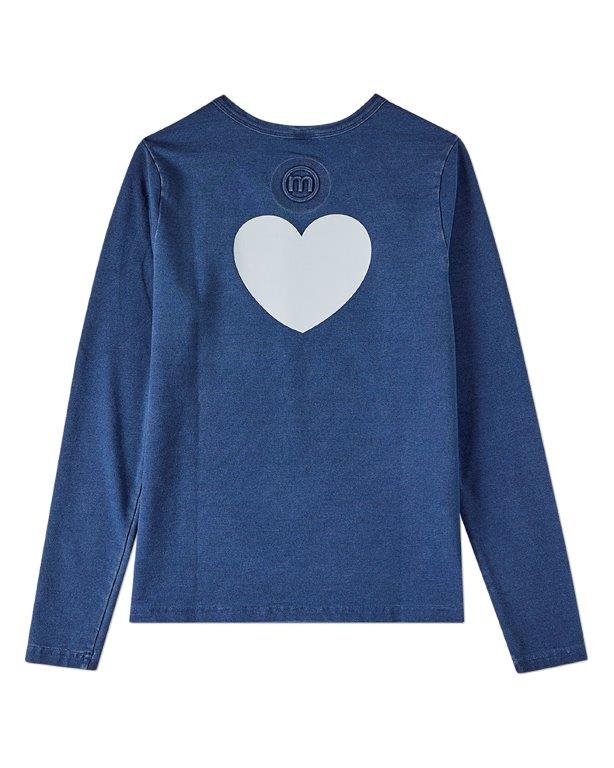 Memoi Denim Flower Long Sleeve T-Shirt - MKC-126