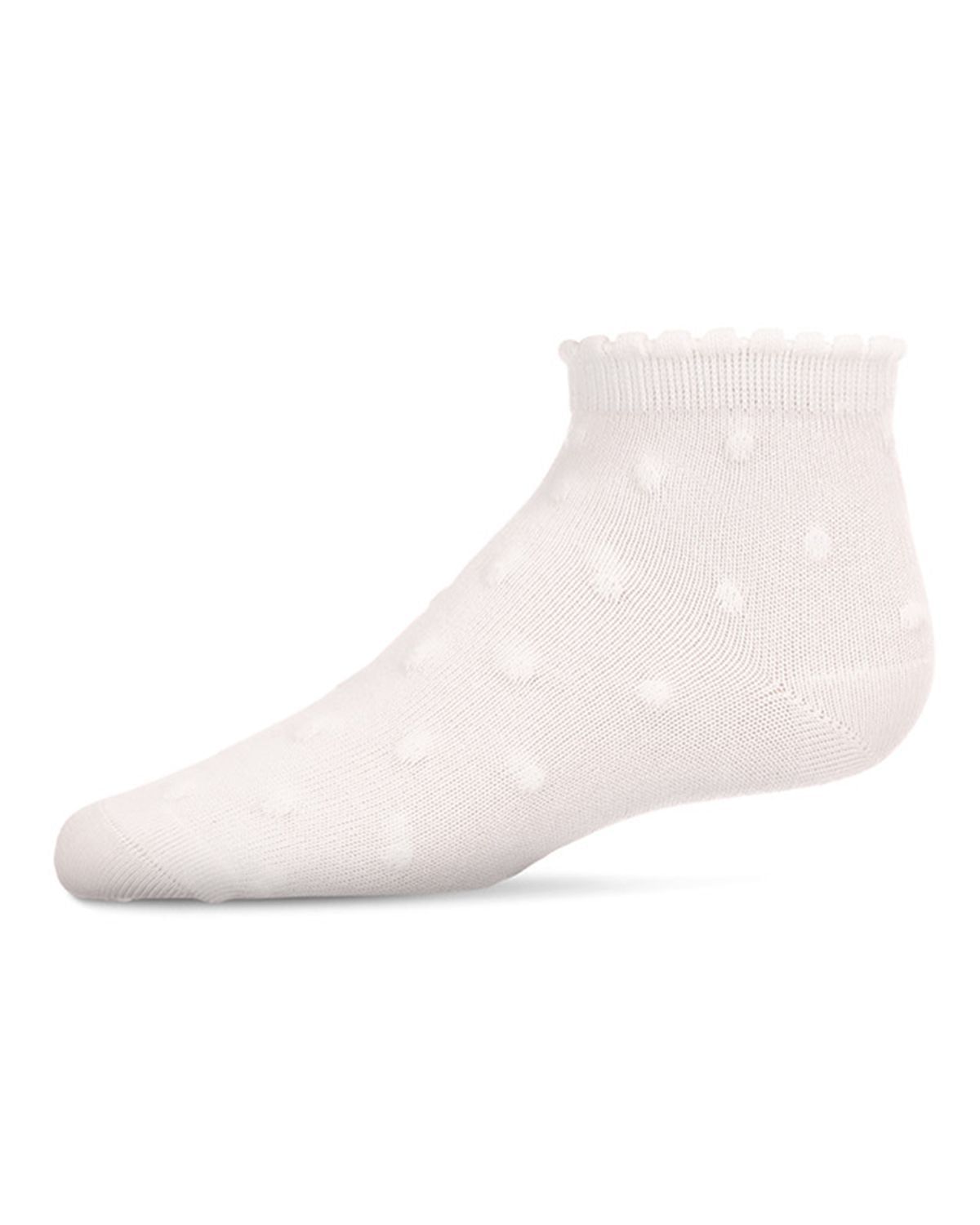 Memoi Girls Cotton Blend Swiss Dot Anklet Socks - Mkf-1001