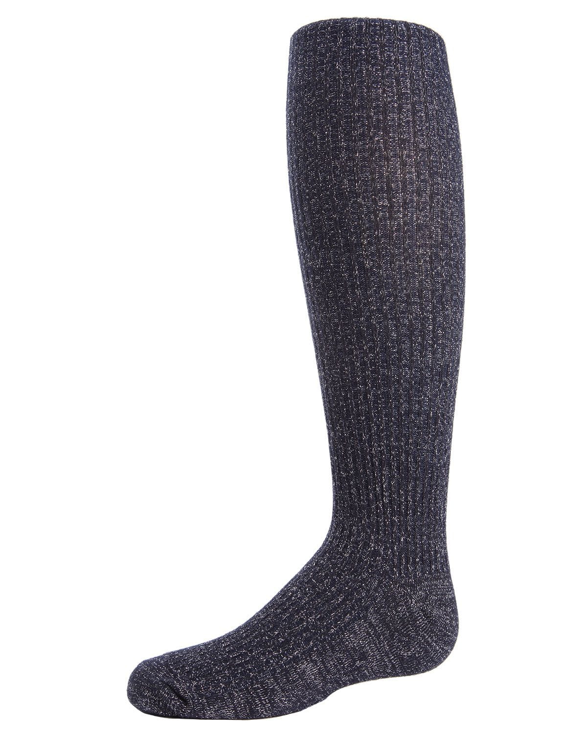 Memoi Ribbed Shimmer Cotton Blend Girls Tights - Mkf-4005