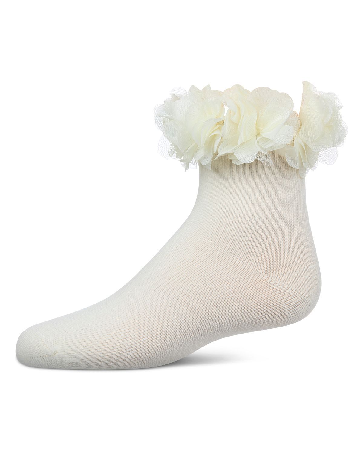 Memoi Girls Floral Halo Cotton Anklet Socks - Mkf-6029