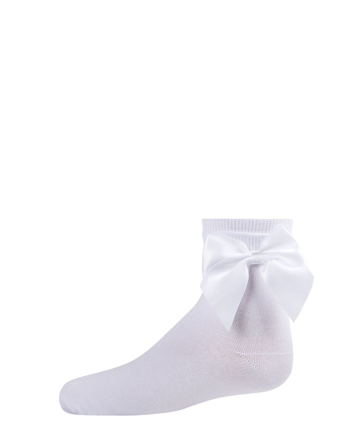 Memoi Girls Silky Side Bow Anklet Socks - Mkf-6032