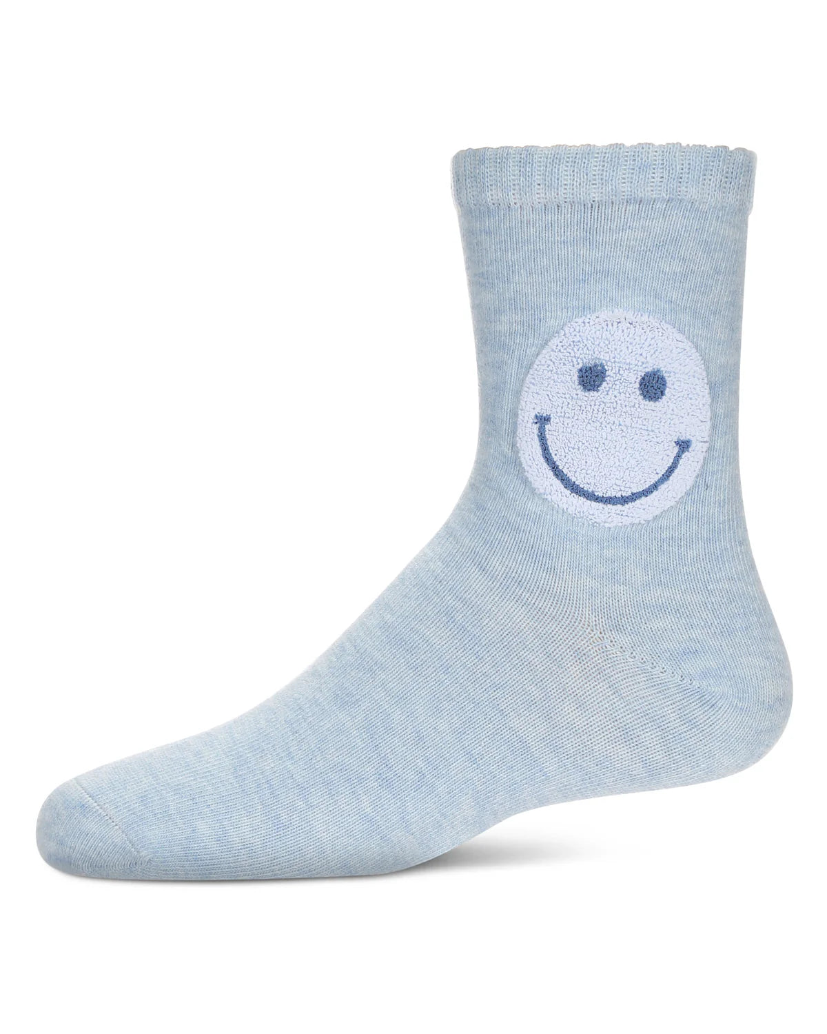 Memoi Girls Fuzzy Smiley Face Crew Socks - Mkf-6054
