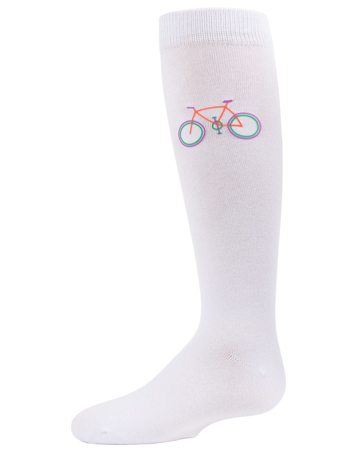 Memoi Girls Embroidered Bicycle Knee-High Socks - Mkf-7048