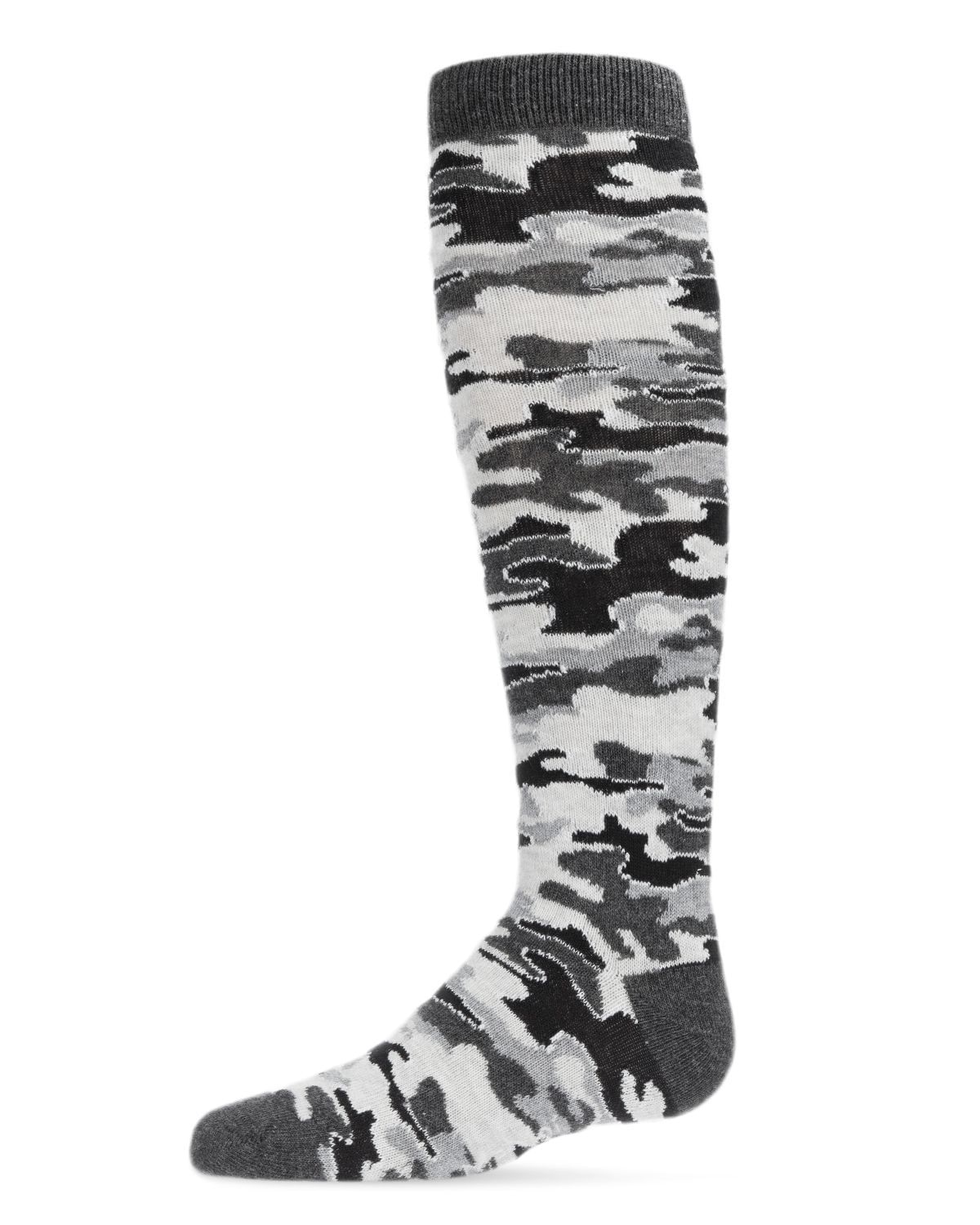 Memoi Girls Lurex Camo Knee High Socks - Mkf-7076