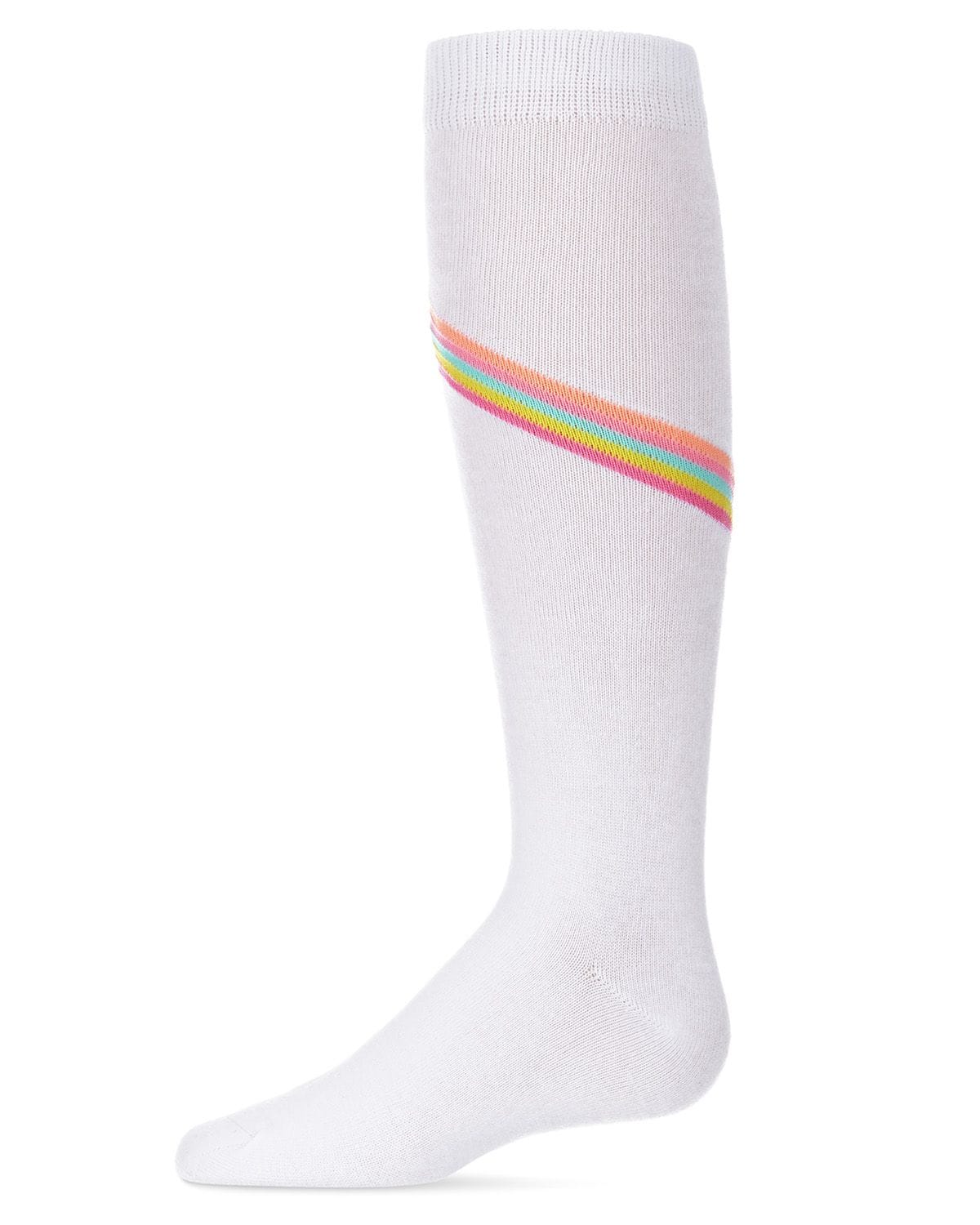 Memoi V Stripe Lurex Cotton Blend Knee High Socks - Mkf-7088