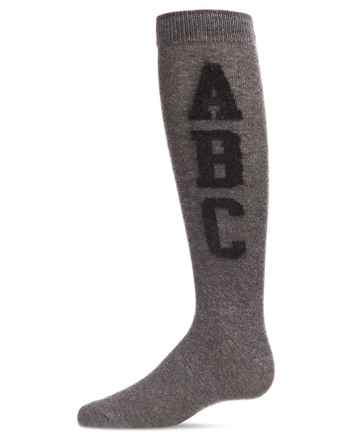 Memoi Girls Chenille ABC Knee-High Socks - Mkf-7113