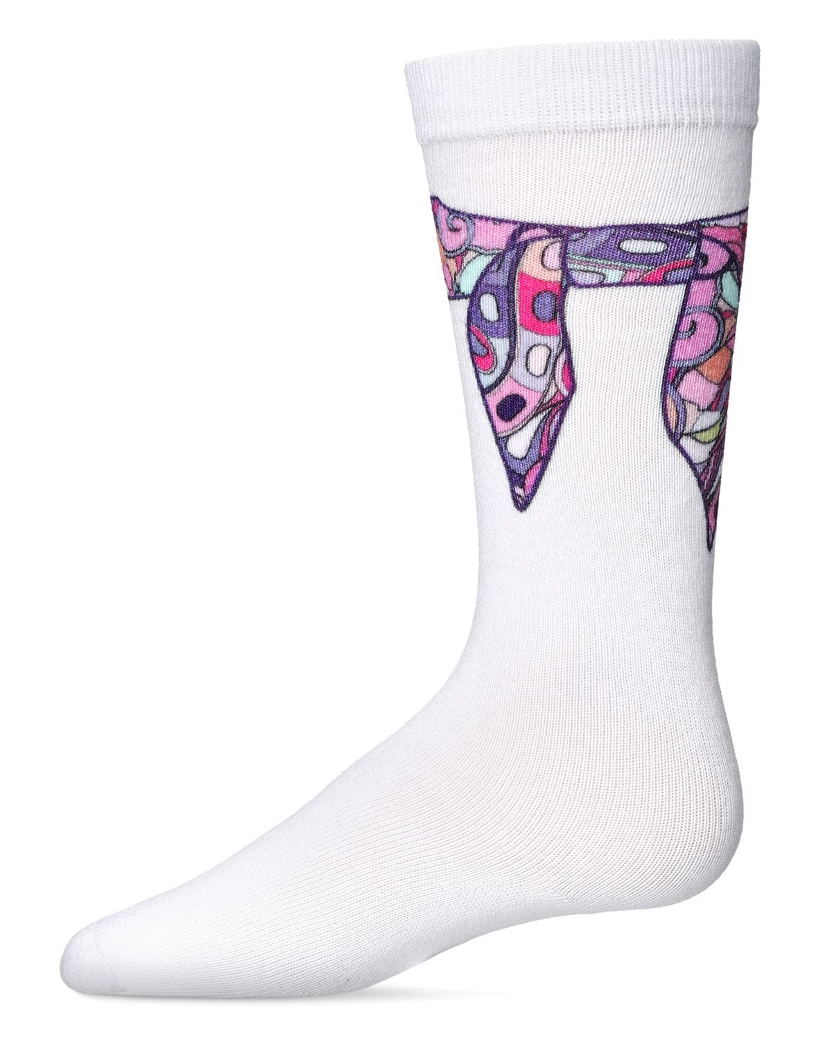 Memoi Girls Silk Tie Knot Cotton Blend Knee High Sock - Mkf-7129