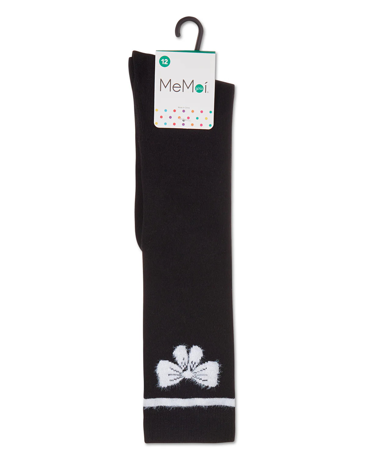 Memoi Girls Fuzzy Bow Knee High Socks - Mkf-7148