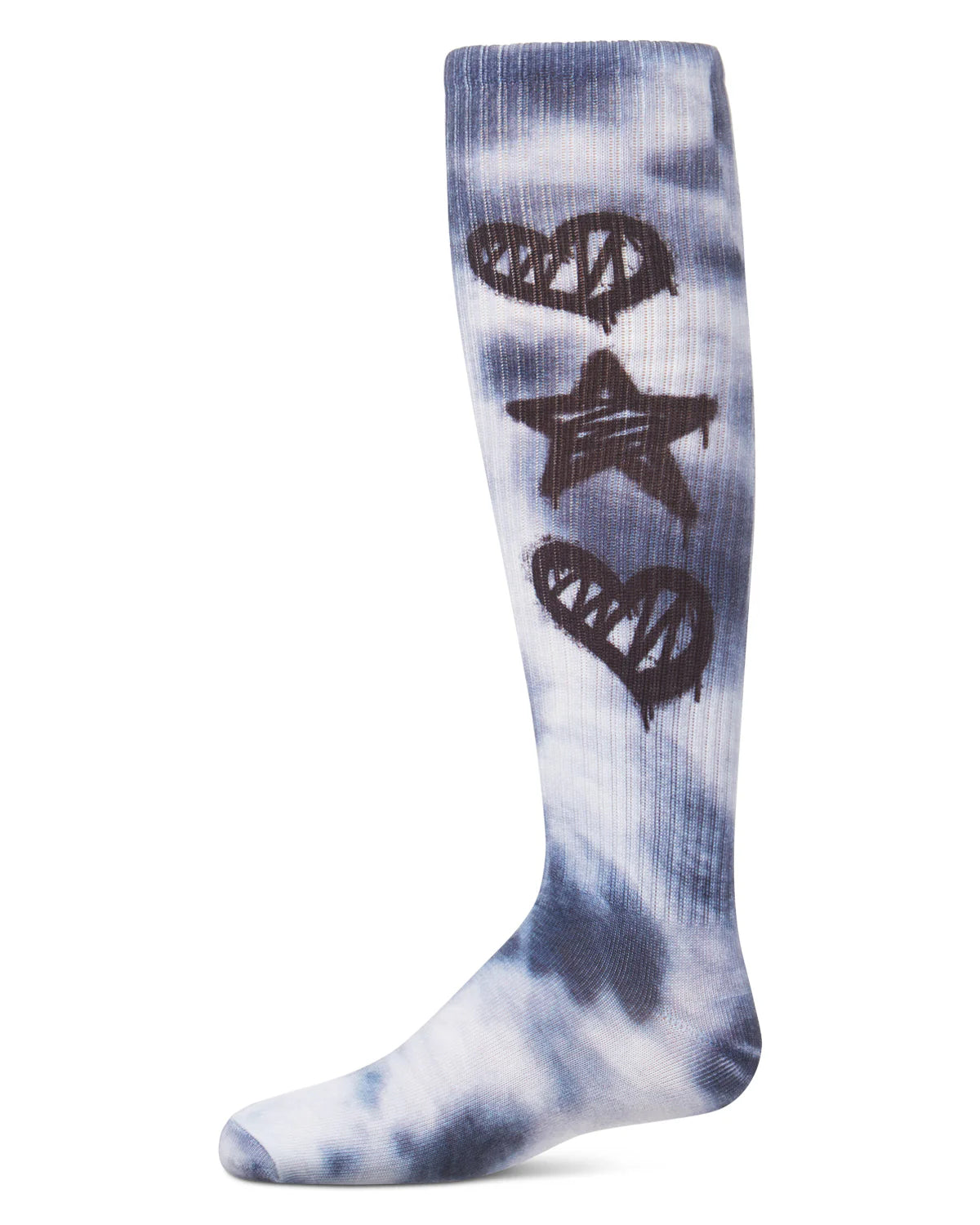 Memoi Girls Tie Dye Graffiti Shapes Knee High Socks - Mkf-7150