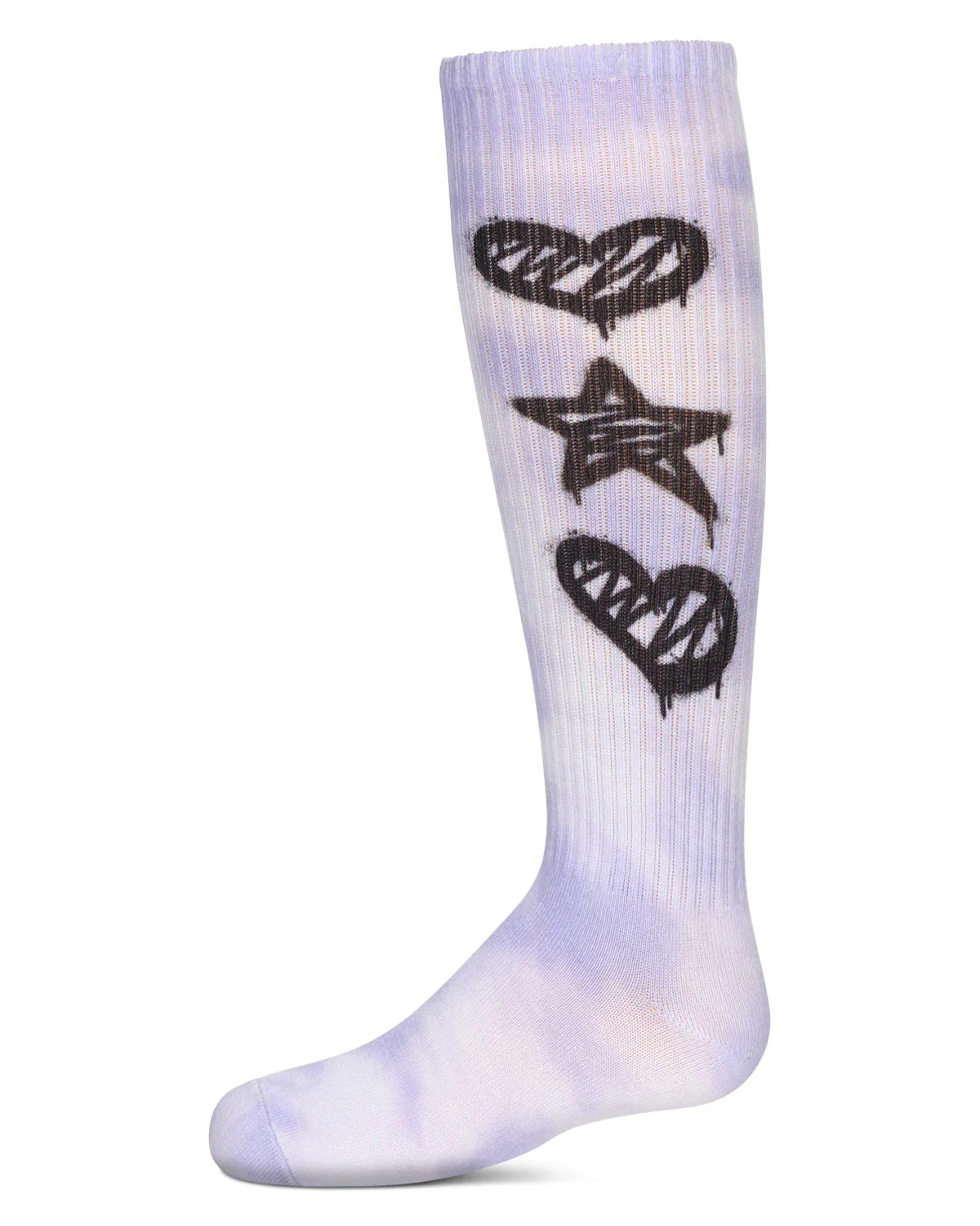 Memoi Girls Tie Dye Graffiti Shapes Knee High Socks - Mkf-7150