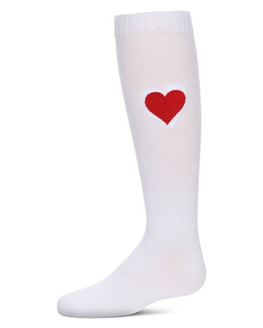 Girls' Fuzzy Heart Knee High Socks