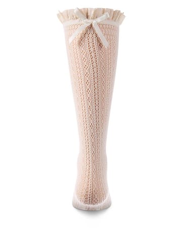 Memoi Crochet Bow Knee High - MKF-7263