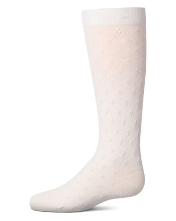 Memoi Tiny Bloom Pointelle Knee High - MKF-7281