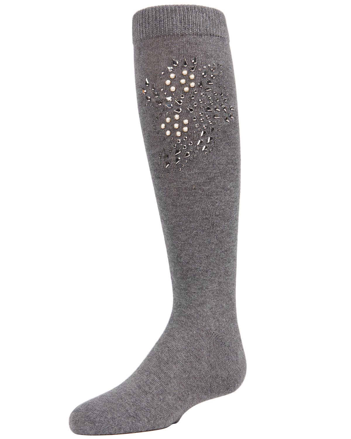 Memoi Jewel Mosaic Girls Combed Cotton Knee High Socks - Mkl-7002