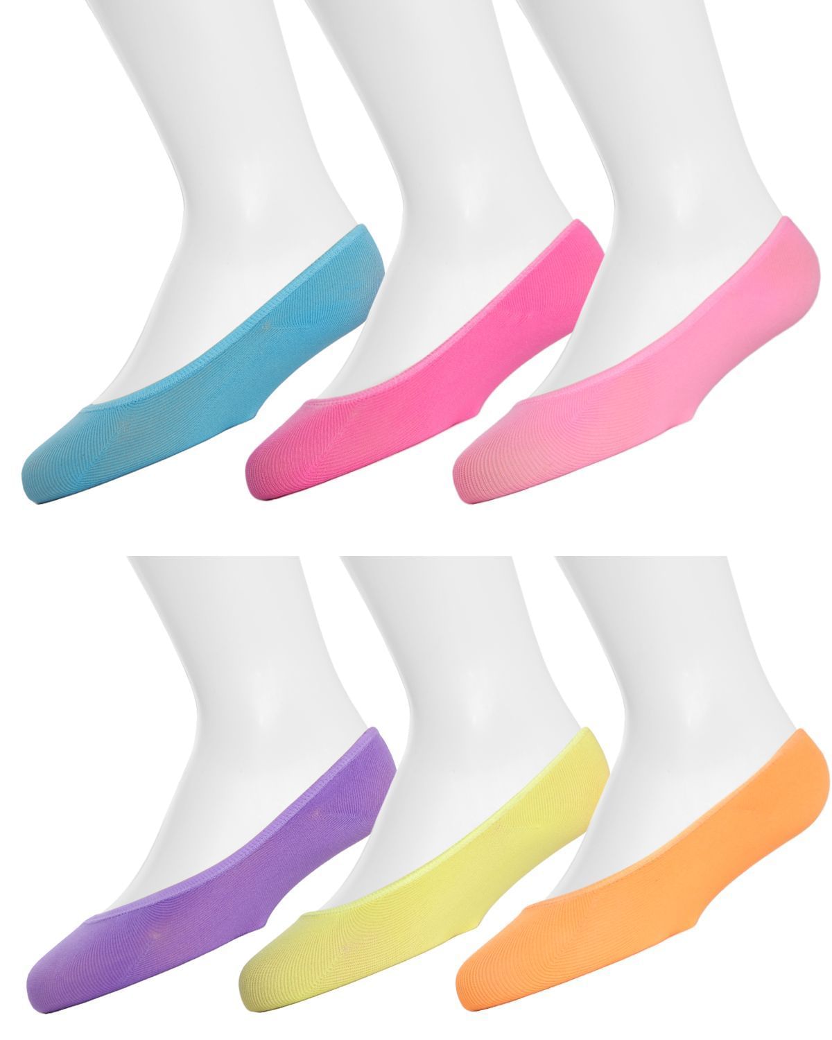 Memoi Girls Microfiber Liner Socks 6-Pack - Mkp-006