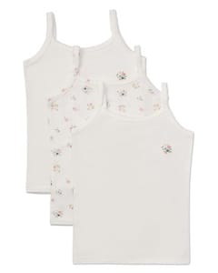 Memoi Girls 3 Pair Pack Ditsy Floral Multi Camis - Mku1025