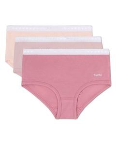 Memoi Girls 3 Pair Pack Solid Chromatic Rose Briefs - Mku1104