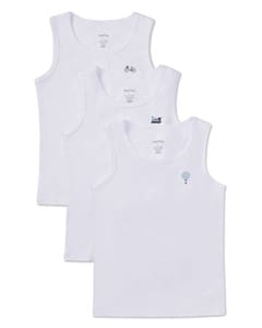 Memoi Boys 3 Pair Pack Ribbed On The Move Tank Top - Mku1250