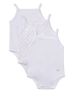 MiniMoi 3 Pack Baby Cotton Rich Ribbed and Dot Pattern Bodysuits - Mku2002