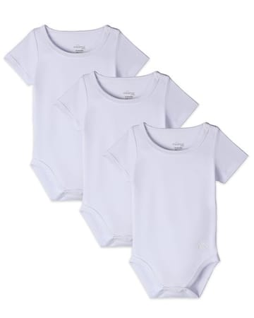 MiniMoi Solid Short Sleeve Bodysuits 3 Pack - MKU2004