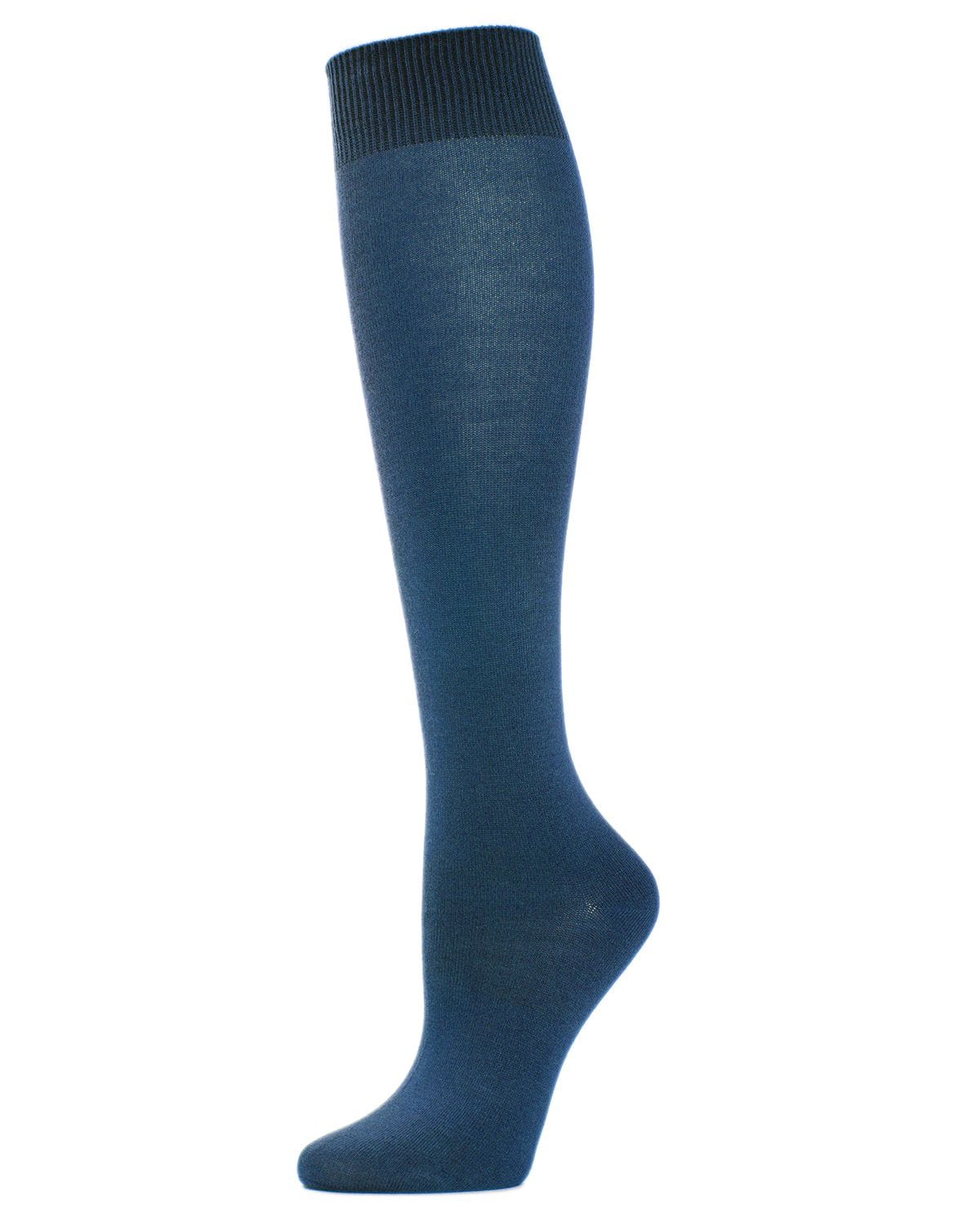 Memoi Womens Natural Bamboo Blend Solid Knit Knee High Socks - Ml-515