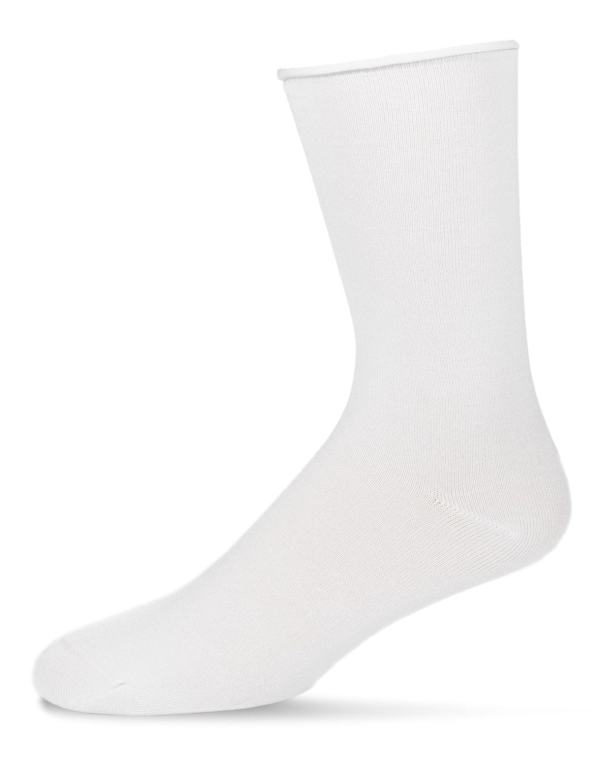Memoi Womens Essential Roll Cuff Bamboo Blend Crew Socks - Ml-516