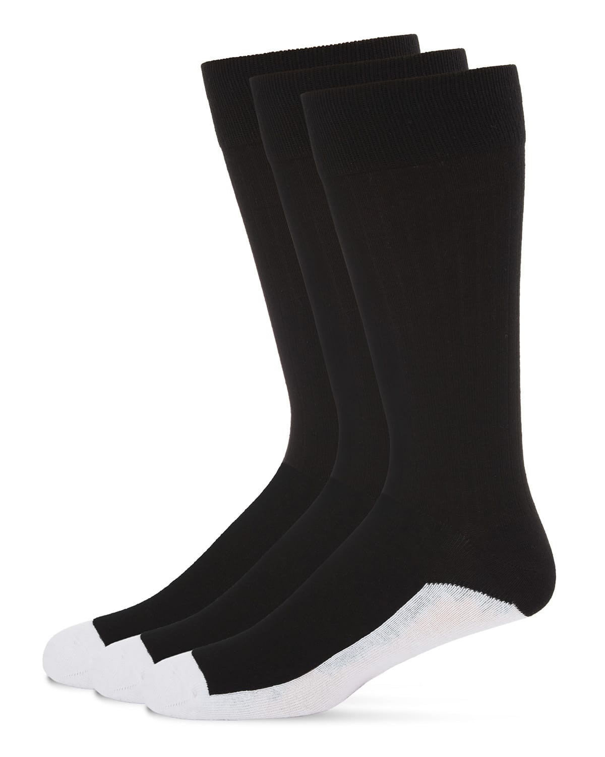 Memoi Mens White Sole Cotton Blend Sock 3 Pack - Mm-452
