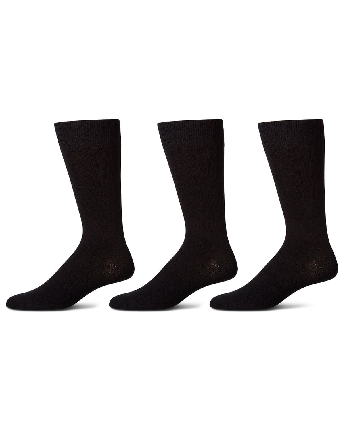 Memoi Mens 3 Pair Pack Bamboo Blend Flat Knit Socks - Mm-461