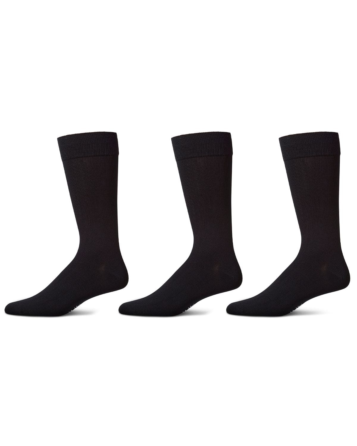 Memoi Mens 3 Pair Pack Flat Knit Mercerized Cotton Crew Socks - Mm-470