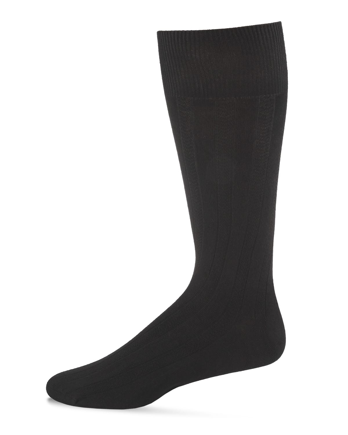 Memoi Mens Bamboo Blend Solid Woven Ribbed Crew Socks - Mm-503