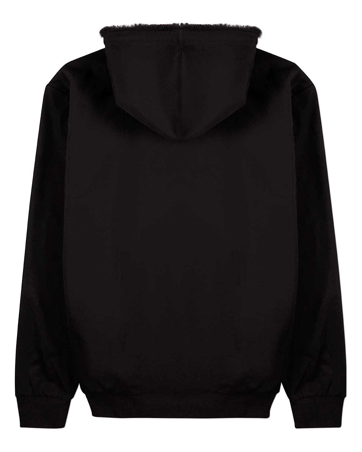 Men's Zip-Up Rayon Blend Hoodie with Faux Fur Lining