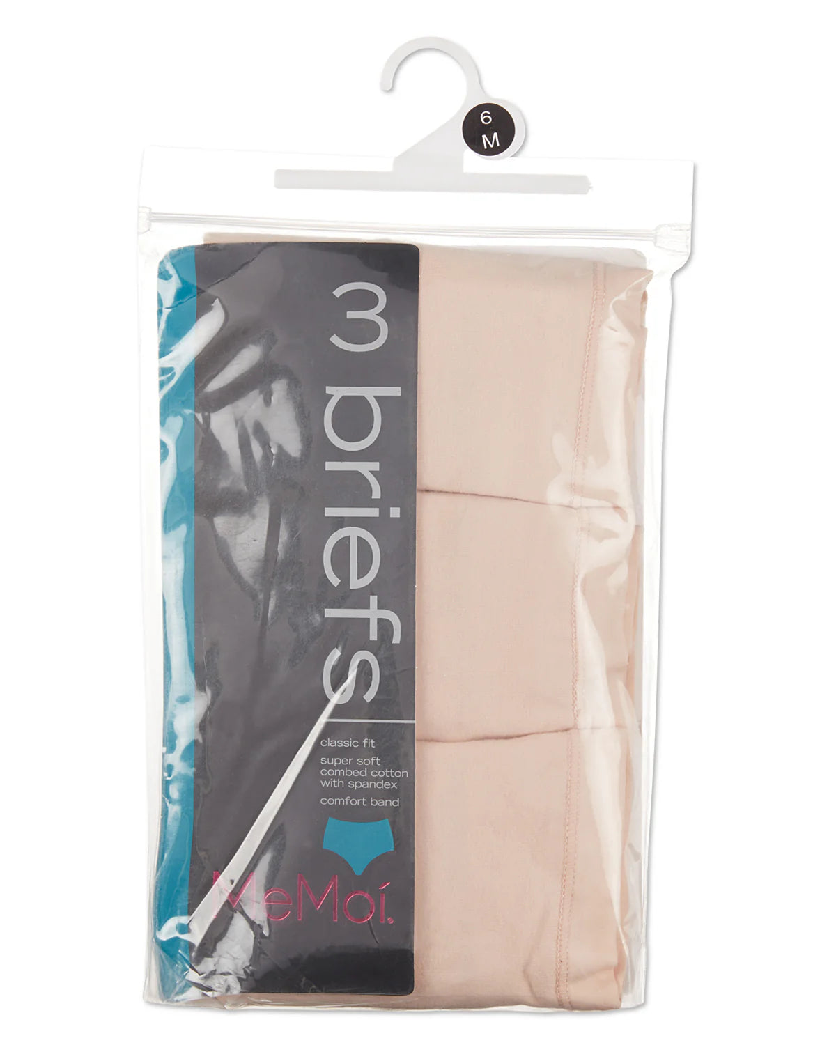 Memoi Ladies Combed Cotton Basic Brief Underwear 3-Pack - Mu-1013