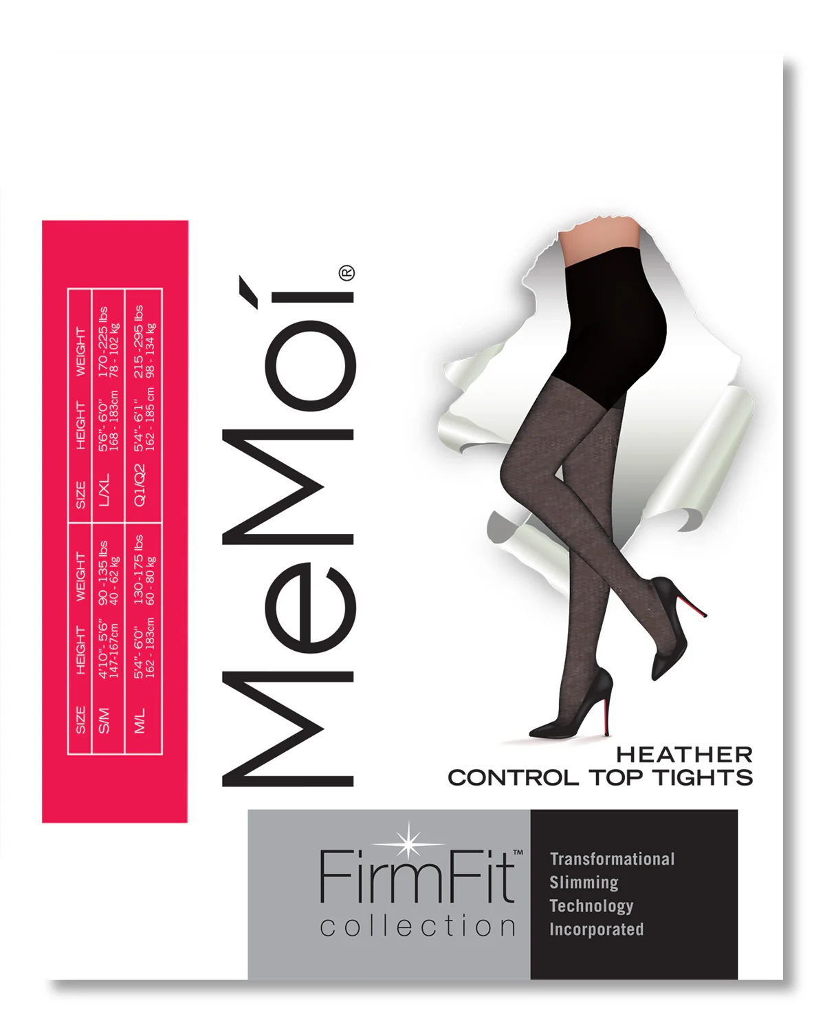 Memoi FirmFit Heather Control Top Opaque Tights - Mo-894