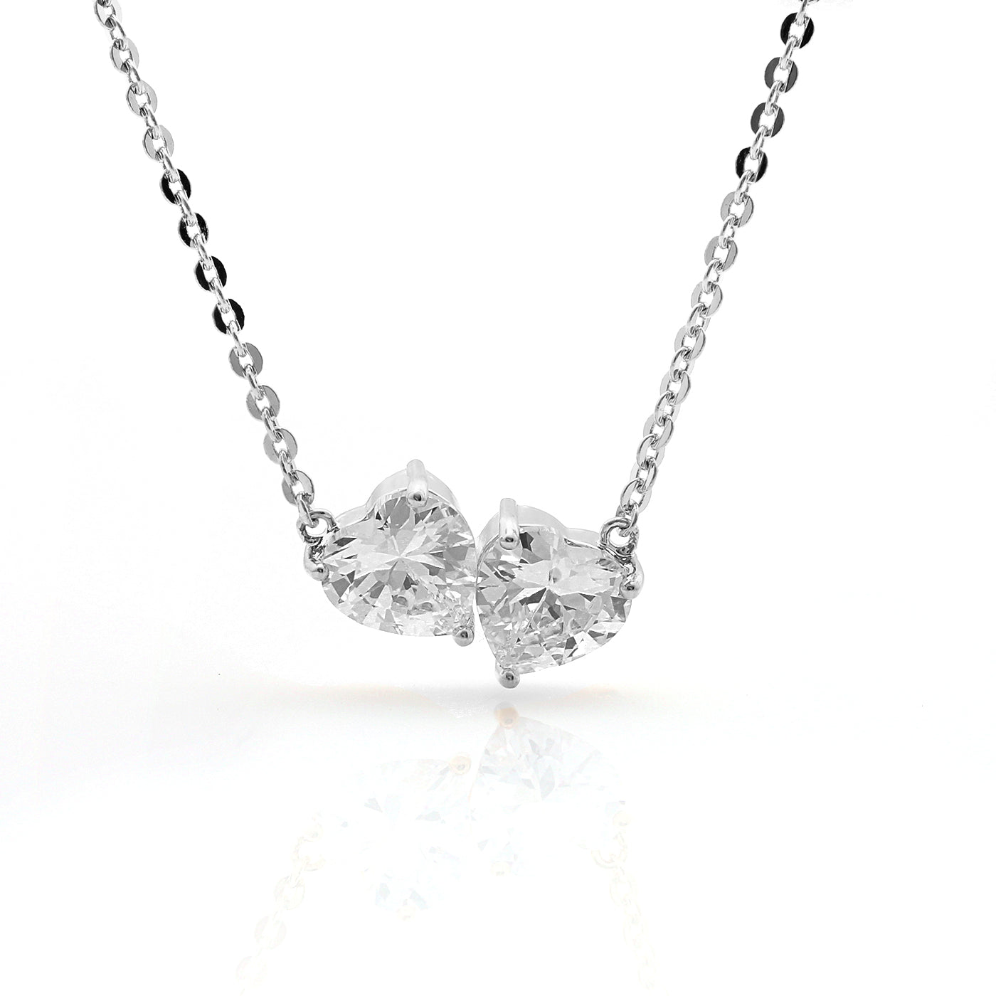 Cameo Twin Heart Stones Pendant - P4176