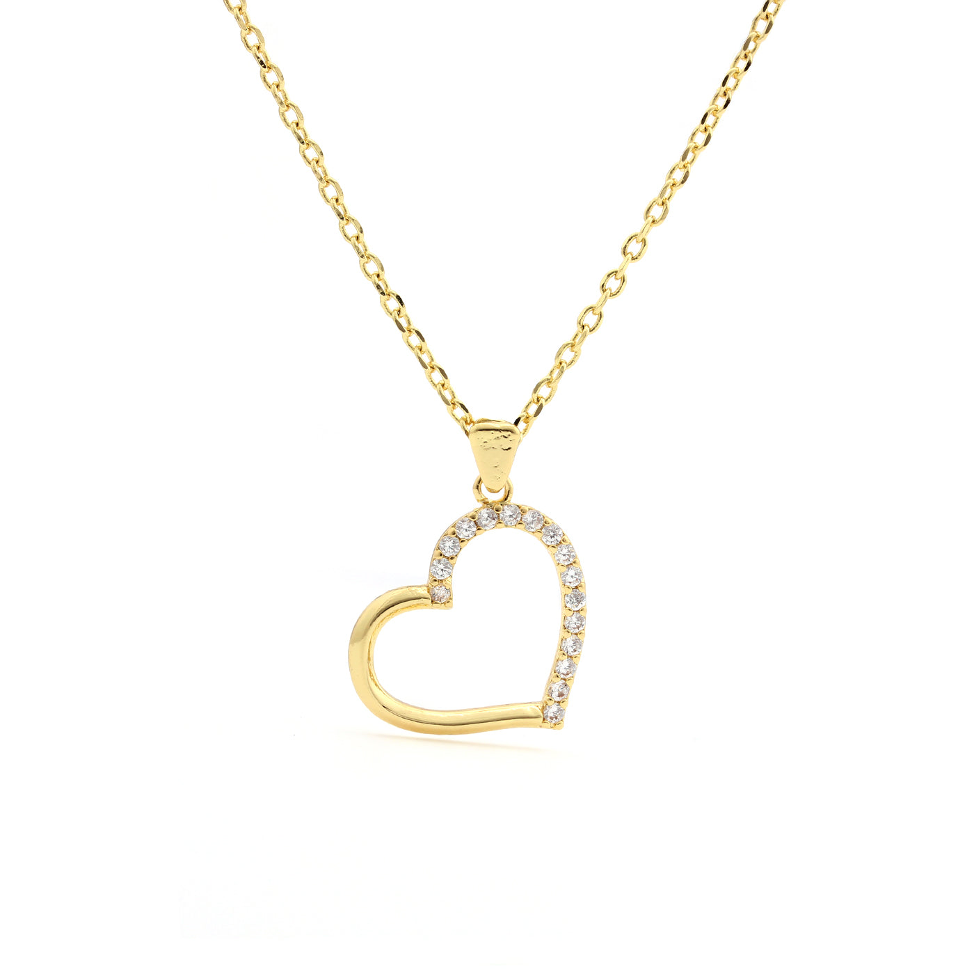 Cameo Sideways Heart Outline Pendant - P4187