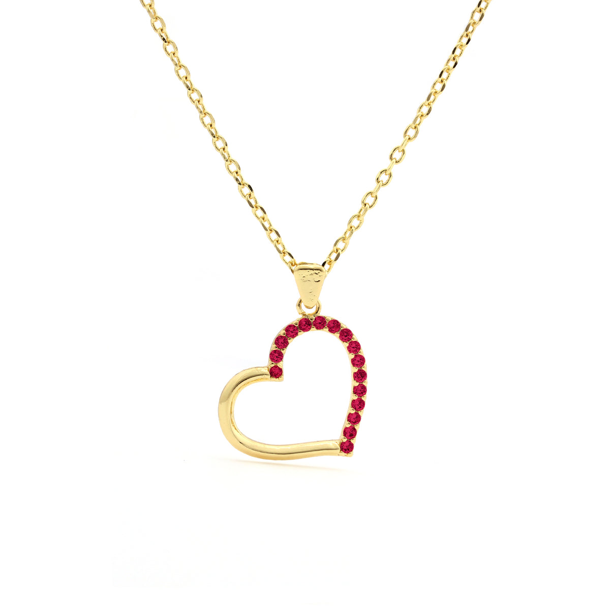Cameo Sideways Heart Outline Pendant - P4187