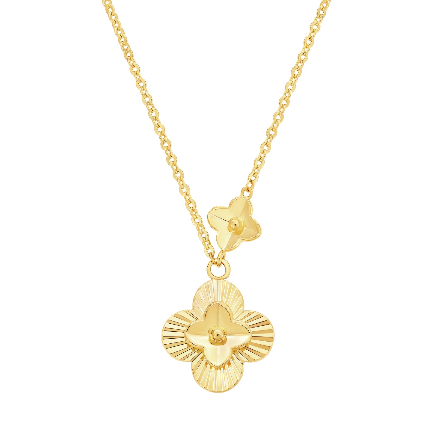 Cameo Gold Clover Fan Pendant - P4245