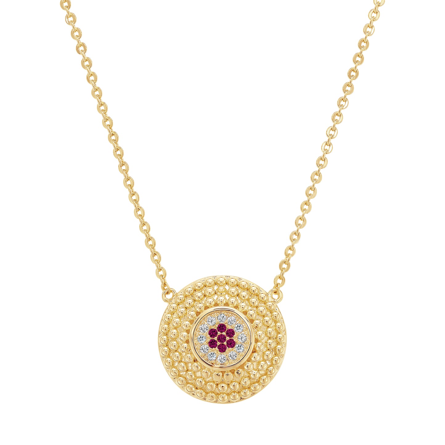Cameo Ball Textured Circle Pendant - P4261