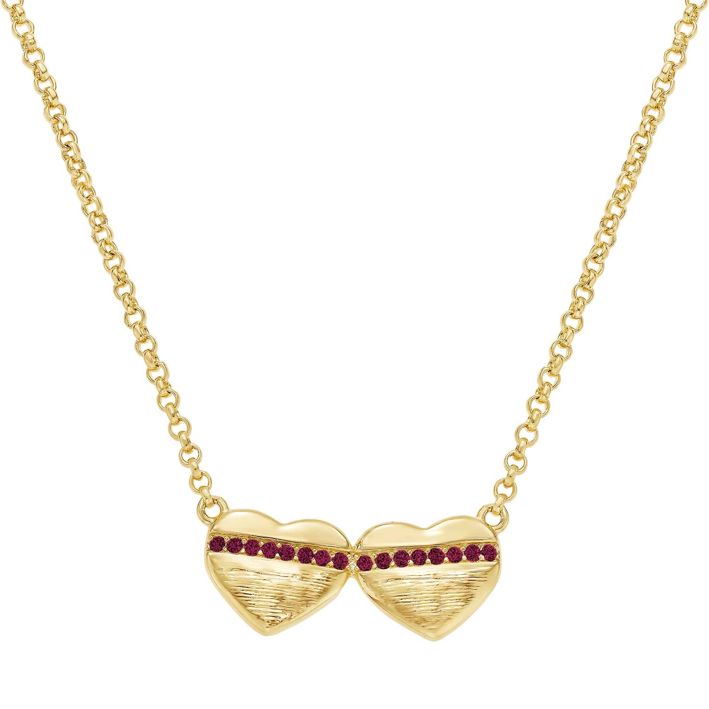 Cameo Friendship Hearts on Rolo Chain Pendant - P4264