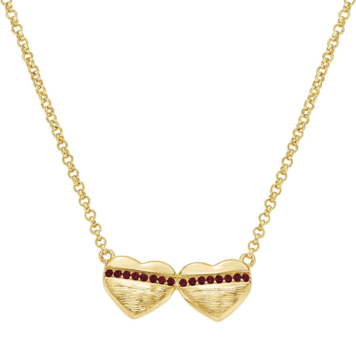 Cameo Friendship Hearts on Rolo Chain Pendant - P4264