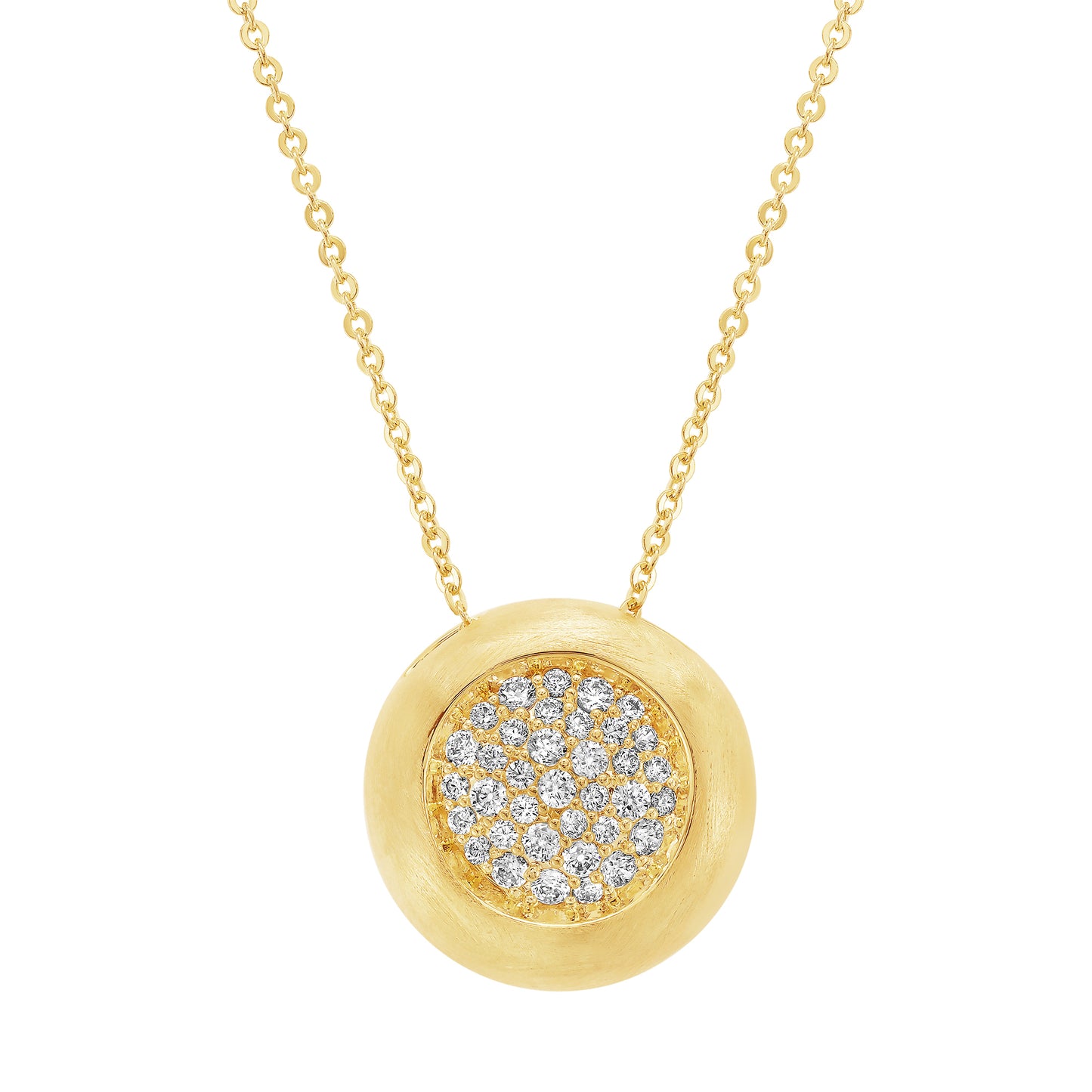 Cameo Satin Dented Circle Pendant - P4273